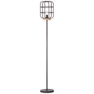 Træ gulv lampe sort, Taede, med brytare