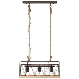 Træ pendler lampe sølv, Iris
