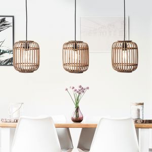 Træ pendler lampe brun, Brain