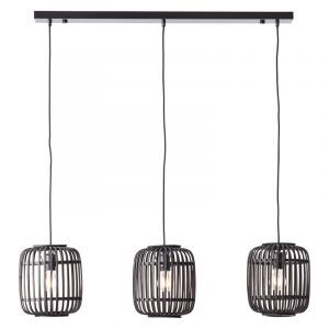 Træ pendler lampe sort, Brain