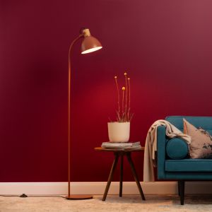 Rustik gulv lampe rød, Thalina, med brytare