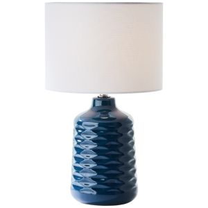 Retro bordlampe blå, Roelf, med brytare