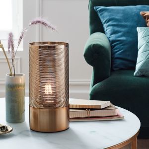 Modern bordlampe messing, Albina, med brytare
