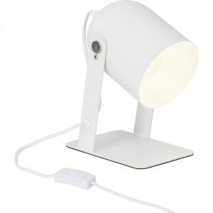 Modern bordlampe hvid, Arlette, med brytare