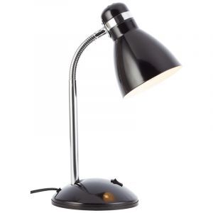 Plast skrivebordslampe sort, Santana, med brytare