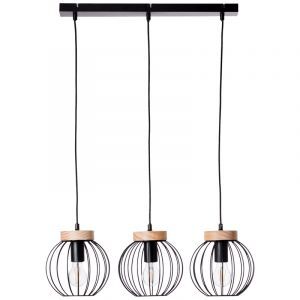 Træ pendler lampe sort, Donato