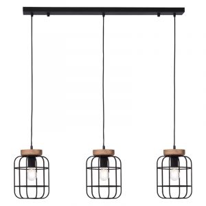 Træ pendel lampe spisebord sort, Taede