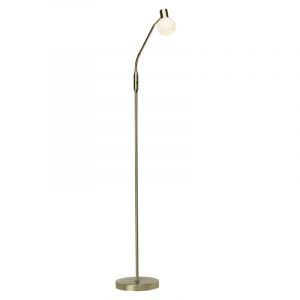 Metal gulv lampe messing, Jaydah, med brytare