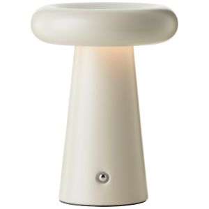 Modern genopladelige udendørs bordlampe beige, Stig, 3W, 3000K LED, IP44, 3 trins lysdæmper
