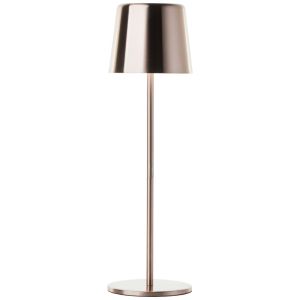 Modern genopladelige udendørs bordlampe kobber, Skander, 4W, varm til kold hvid justerbar LED, IP44, med beröringsdimmer