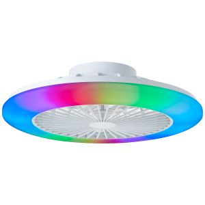 Modern loftventilator hvid, Sofieke, 40W, RGBW LED, med fjärrkontroll