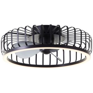 Modern loftventilator sort, Tolga, 36W, 2700K-4000K-6500K LED, med fjärrkontroll
