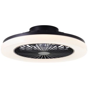 Modern loftventilator sort, Soren, 40W, varm til kold hvid justerbar LED, med fjärrkontroll