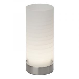 Glas bordlampe hvid, Mexi, 3W, 3000K LED, med brytare