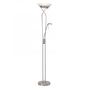 Modern læselampe gulv krom, Joann, 18W, 3000K LED, med brytare