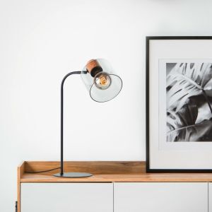 Modern bordlampe grå, Serkan, med brytare