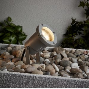 Glas havespot på spyd grå, Shanna, 3W, 3000K LED, IP44