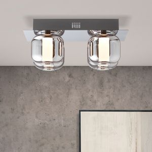 Design loftlampe krom, Emmely, 22W, 3000K LED