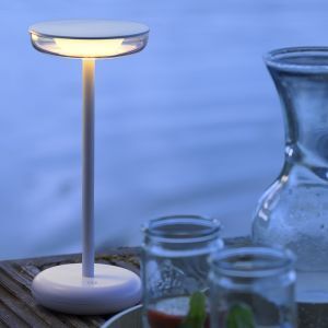 Plast genopladelige bordlampe sort, Jorja, 2W, 3000K LED, IP44, med beröringsdimmer
