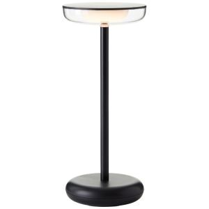 Plast genopladelige bordlampe sort, Jorja, 2W, 3000K LED, IP44, med beröringsdimmer