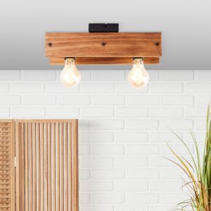 Træ loftlampe brun, Rasha
