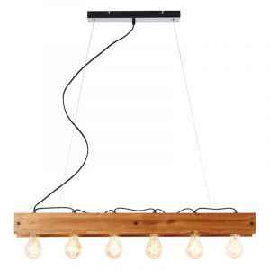 Træ pendler lampe brun, Rasha