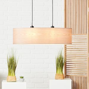 Træ pendler lampe beige, Enna