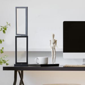 Modern bordlampe sort, Enis, 18W, 3000K LED, 3 trins lysdæmper