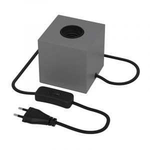 Grå bordlampe uden skærm modern, Loana, med brytare