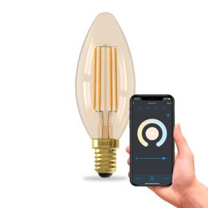 Calex LED WiFi pære E14 rav, 5W, 1800-3000K