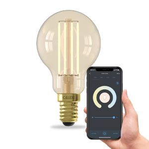 Calex LED WiFi pære E14 rav, 4,9W, 1800-3000K