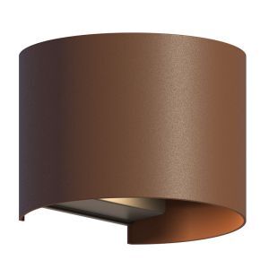 Rustfarvet up down væglampe aluminium, Dion, 7W, 3000K LED, IP54