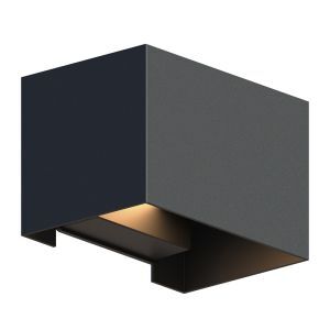 Sort up down væglampe aluminium, Dion, 7W, 3000K LED, IP54