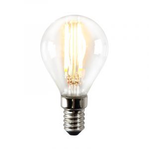 Dæmpbar Olucia E14 LED pære, P45, 3w, gennemsigtigt glas, 2700k
