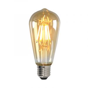 Dæmpbar Olucia E27 Edison LED pære, ST58, 5w, ravfarvet glas, 2200k