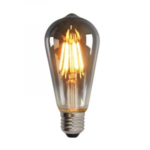 Dæmpbar Olucia E27 Edison LED pære, ST58, 5w, Røgglas, 2200k