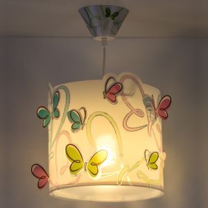 Blå pendel til børneværelset plast, Butterfly