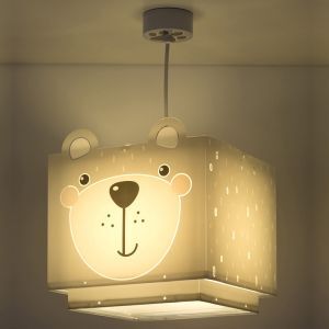 Grå pendel til børneværelset plast, Bear