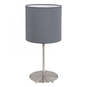 Grå modern bordlampe stof, Abano, med brytare