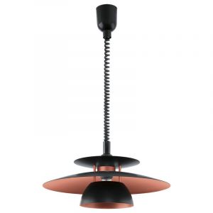 Sort design pendler lampe stål, Lariana