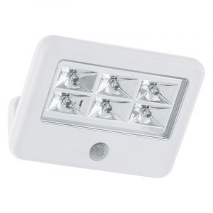 Hvid udendørs væglampe med bevægelsessensor plast, Patricia, 0,5W, 4000K LED, IP54