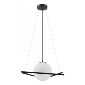 Sort retro pendler lampe glas, Tjardo