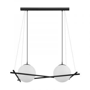 Sort retro pendler lampe glas, Tjardo