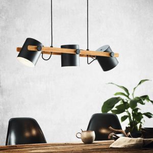 Træ pendler lampe sort, Kaspar