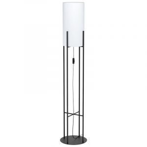 Sort retro gulv lampe stål, Patty, med brytare
