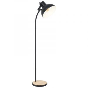 Træ gulv lampe brun, Elmira, med brytare