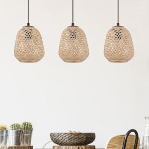 Rustik pendler lampe træ, Nicole