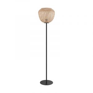 Træ gulv lampe sort, Nicole, med brytare