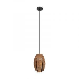 Træ pendler lampe brun, Joyca