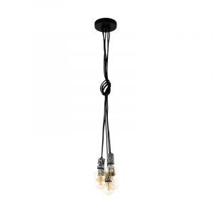 Sort pendler lampe stål, Nickolai